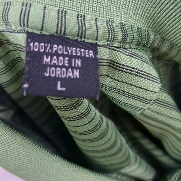 IZOD Pro Series XFG Cool FX Polo Shirt Green Black Striped Golf Mens Large - Picture 11 of 12